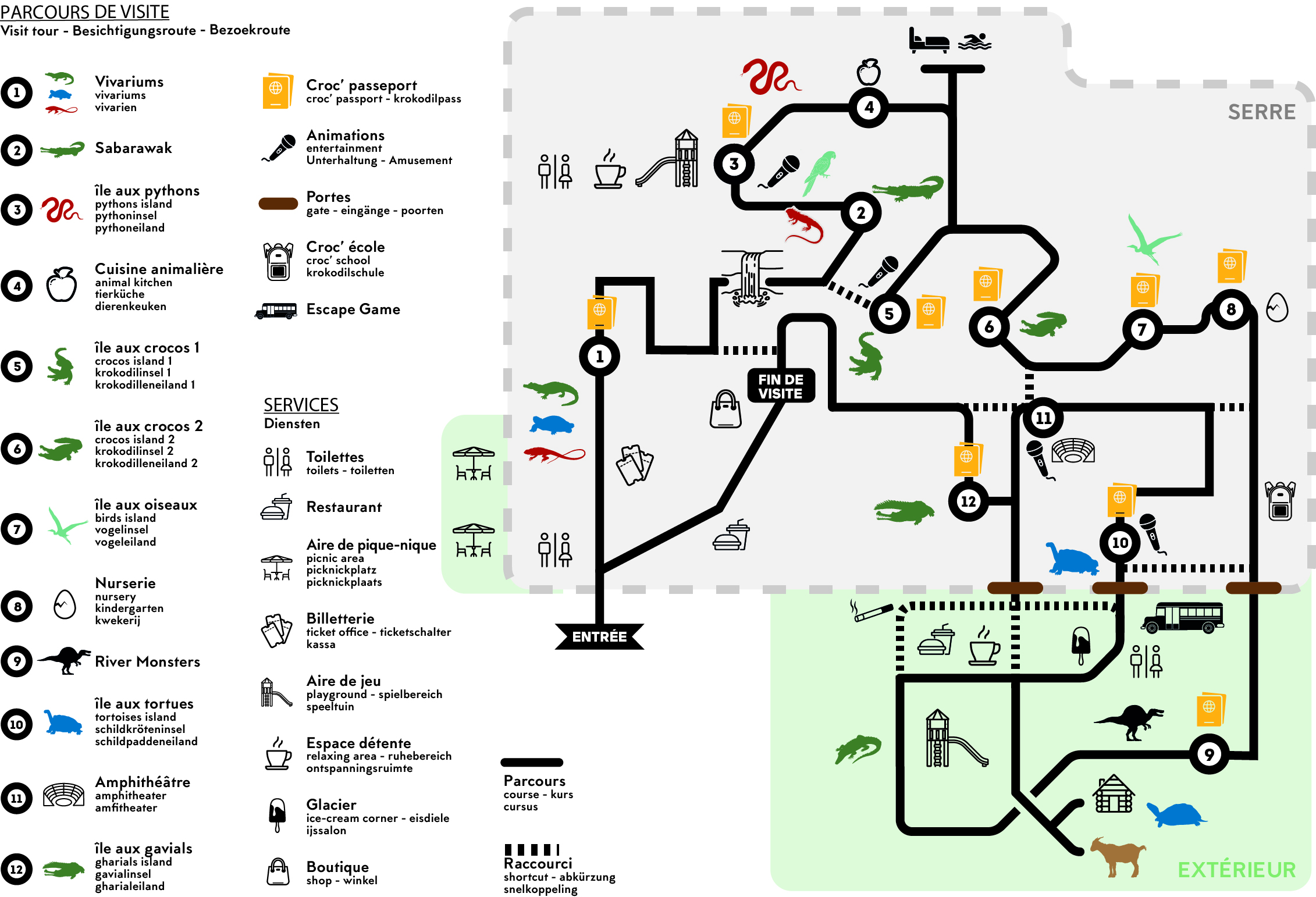 Map of La Ferme aux Crocodiles - Réserve Tropicale